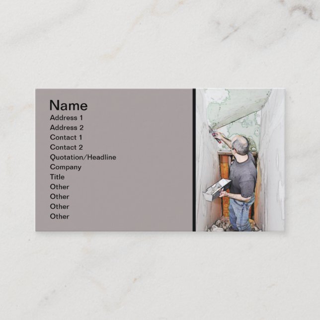 man spackling drywall business card (Front)