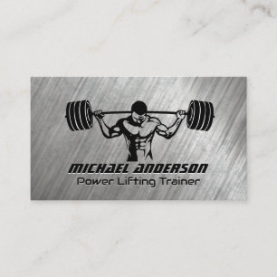 Man Squatting Heavy Weights   Metallic Grunge Loyalty Card