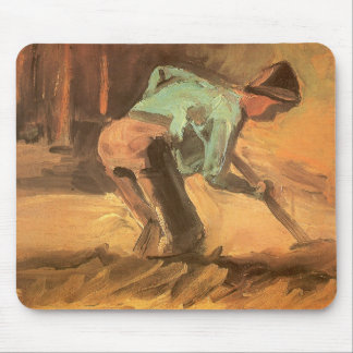 Man Stooping with Stick or Spade, Vincent van Gogh Mouse Pad
