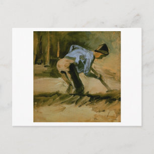 Man Stooping with Stick or Spade, Vincent van Gogh Postcard