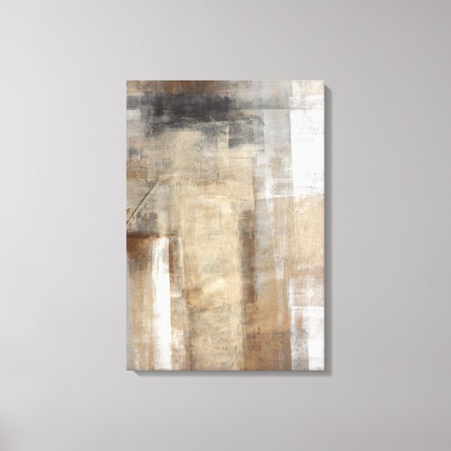 'Man Style' Beige and Brown Abstract Art Canvas Print (Front)