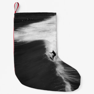 MAN SURFING ON BIG WAVES SMALL CHRISTMAS STOCKING
