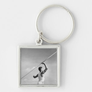 Man Throwing Javelin Keychain