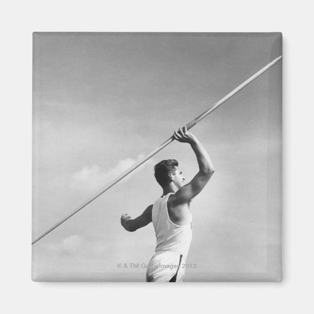 Man Throwing Javelin Magnet (Front)