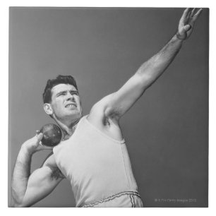Man Throwing Shotput Tile