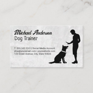 Man Training Pet Dog Business Card