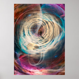 Man travelling in time and space poster