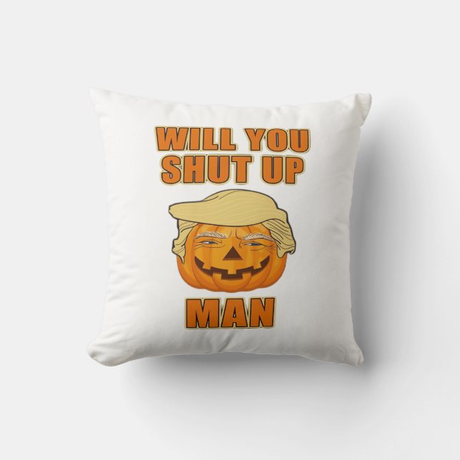 Man, Trumpkin Halloween Throw Pillow (Front)