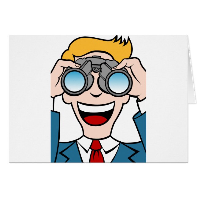 Man Using Binoculars (Front Horizontal)