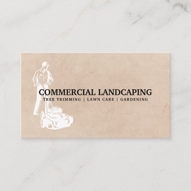 Man using Lawnmower Business Card (Front)