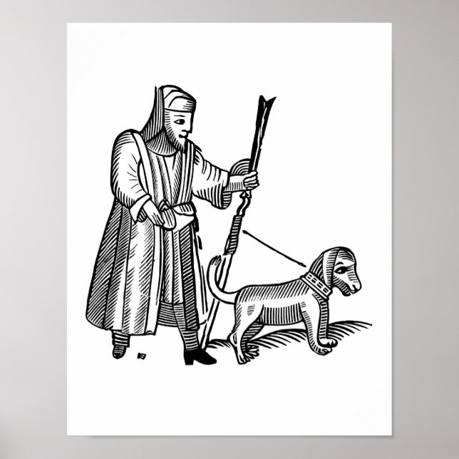 Man Walking his Dog Poster (Front)