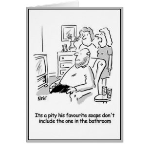 Man watching television soaps.