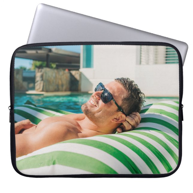 Man wearing black sunglasses laptop sleeve (Front)