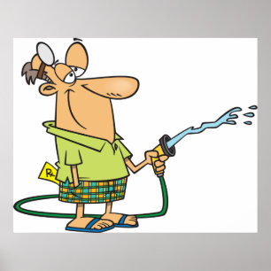 Man With A Garden Hose Poster