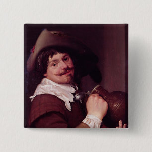 Man with a Jug 2 Inch Square Button