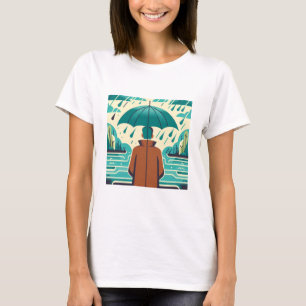 Man with an umbrella tshirt
