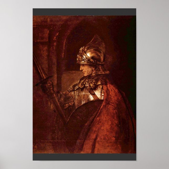 Man With Arms (Alexander The Great) By Rembrandt Poster (Front)
