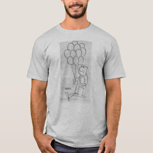 Man with Balloons Cartoon T-Shirt