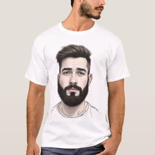 Man with beard portrait drawing T-Shirt