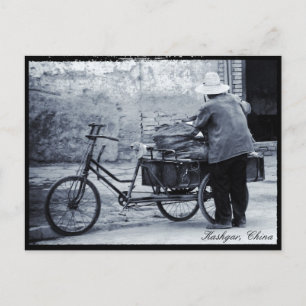 Man with bicycle, Kashgar, Uighur, China Postcard