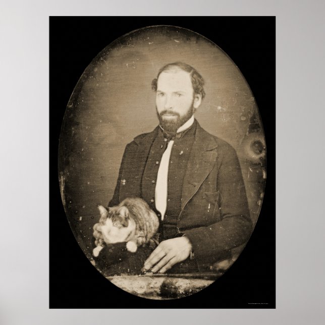 Man with Cat Daguerreotype 1854 Poster (Front)