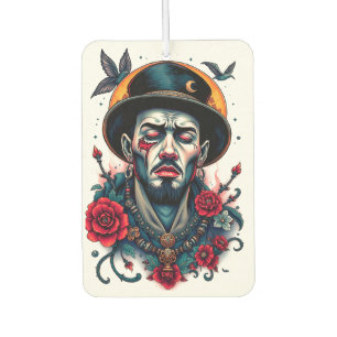 Man with Flowers:A Symbol of Strength and Elegance Air Freshener