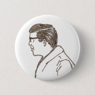 man with glasses 2 inch round button