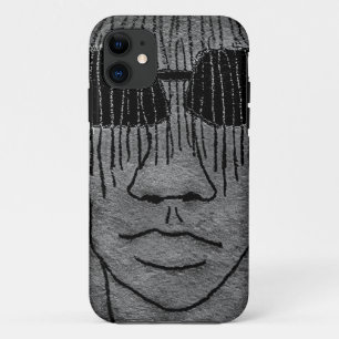 Man with glasses portrait drawing iPhone 11 case