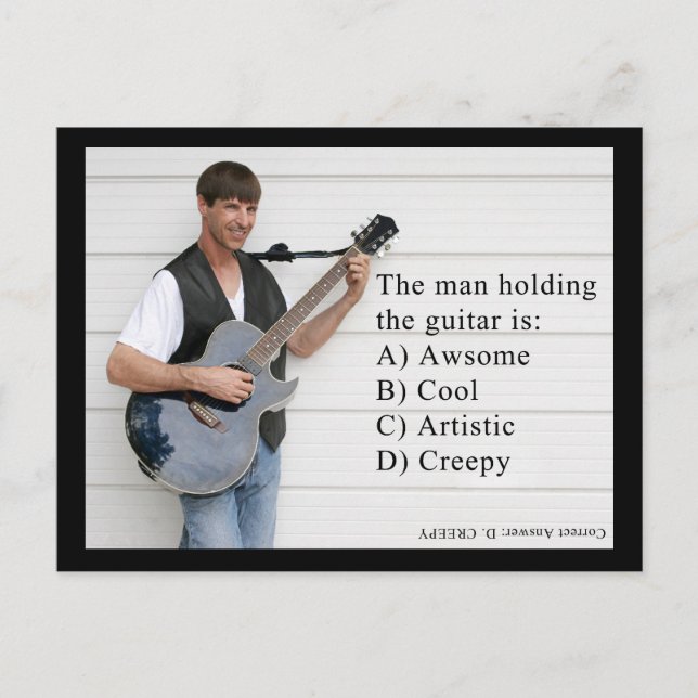 man with guitar postcard (Front)