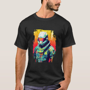 Man With Helmet Video Game Character Futuristic T-Shirt