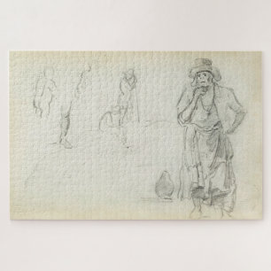Man with his hand to his chin,sketches of men 1854 jigsaw puzzle