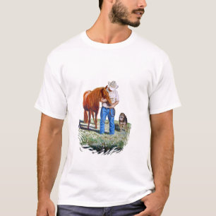 Man with his horse and dog tshirt. T-Shirt