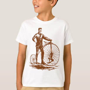 Man with Penny Farthing - Walnut Brown T-Shirt
