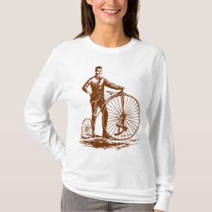 Man with Penny Farthing - Walnut Brown T-Shirt