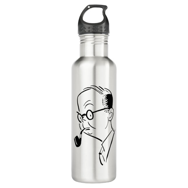 Man with pipe 710 ml water bottle (Front)