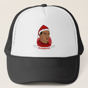 Man with Santa Claus hat cartoon