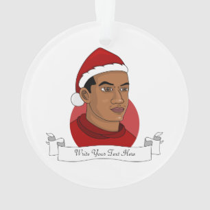 Man with Santa Claus hat cartoon Ornament