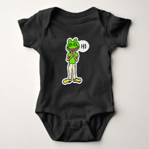 Man with Smiling Frog Head AI Art Baby Bodysuit