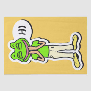 Man with Smiling Frog Head on Yellow AI Art Tissue Paper