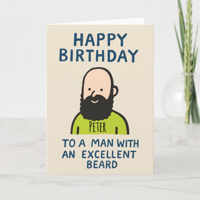 Man with wonderful beard card (Front)