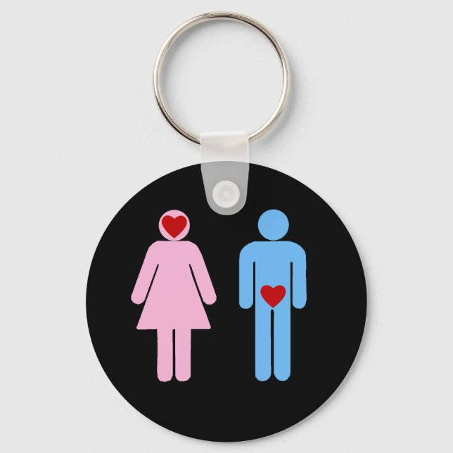 Man Woman Love Humour Tshirt Keychain (Front)