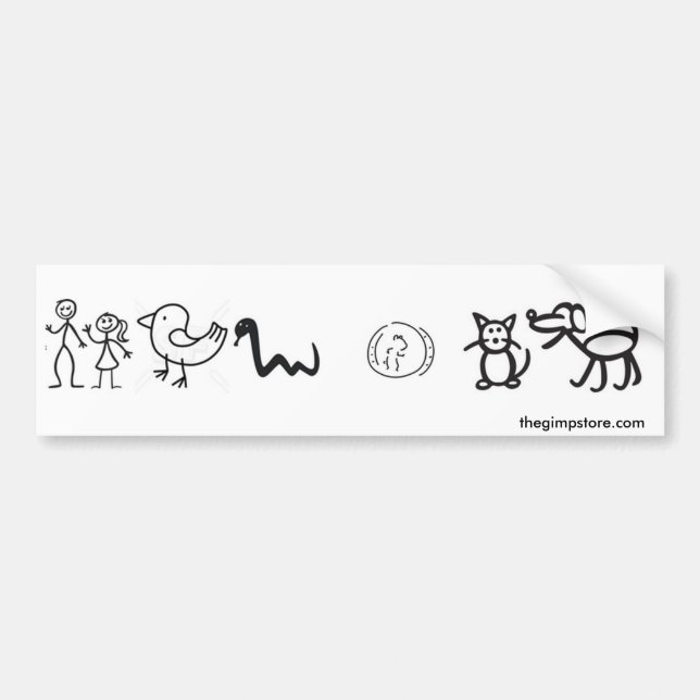 Man_women_animals_bumpersticker Bumper Sticker (Front)