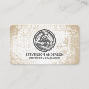 Man Working on Project Carpentry Business Card