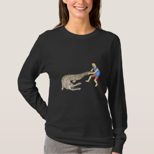 Man Wrestling Crocodile Alligator T-Shirt