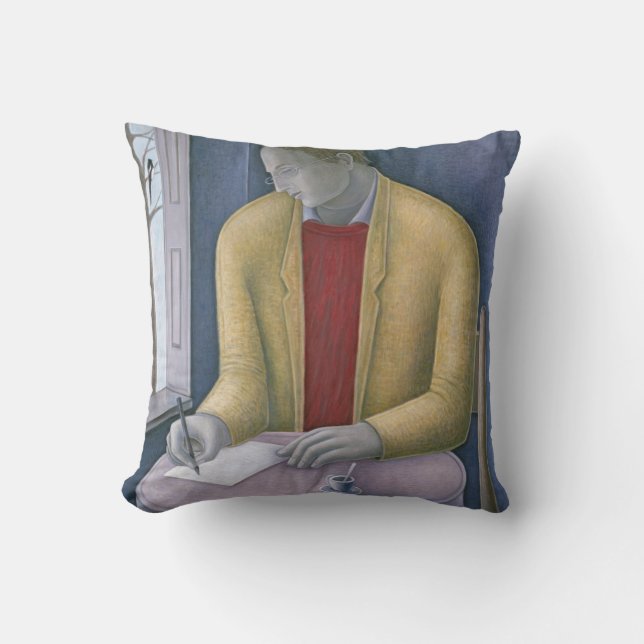 Man Writing 2004 Throw Pillow (Front)