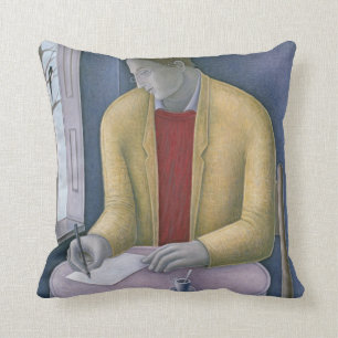 Man Writing 2004 Throw Pillow