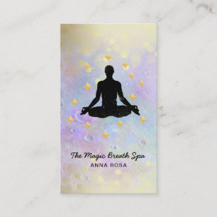 *~* Man Yoga Gold Glitter Meditation Mindfulness Business Card