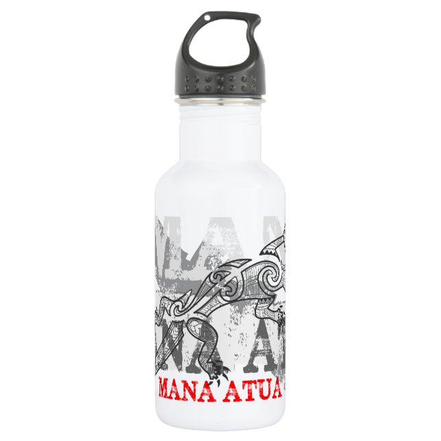 Mana Atua - Power from the gods - white 532 Ml Water Bottle (Front)
