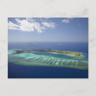 Mana Island and coral reef, Mamanuca Islands Postcard