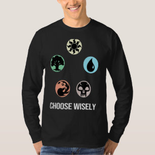 Mana Symbols Gathering Magic Choose Wisely Blue R T-Shirt